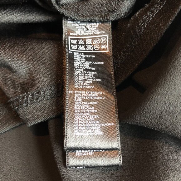 Black Dress Rhinestone Embellishment Embroidered Lace Size M Forever 21 Evening - Picture 13 of 16